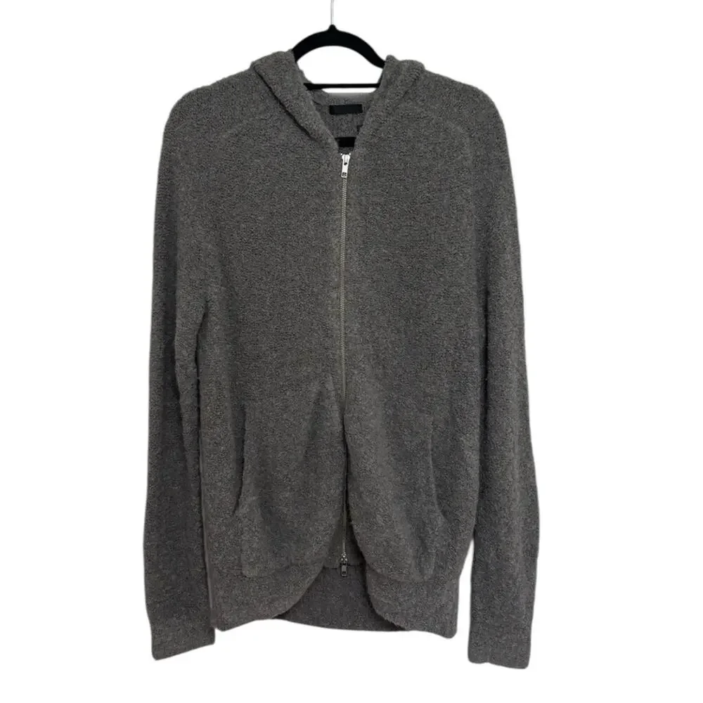 NWT ATM Alpaca Merino Wool Fuzzy Zip Up Sweater Jacket in Charcoal - Size M